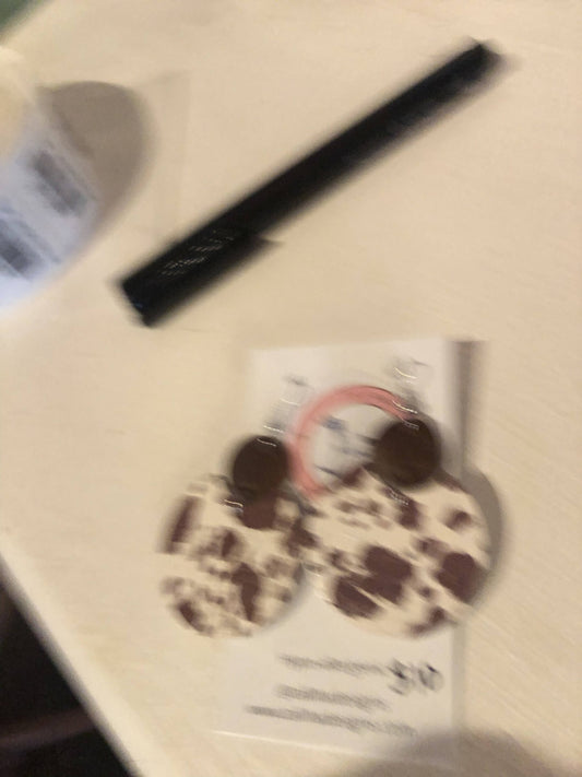 Round Cowprint earrings