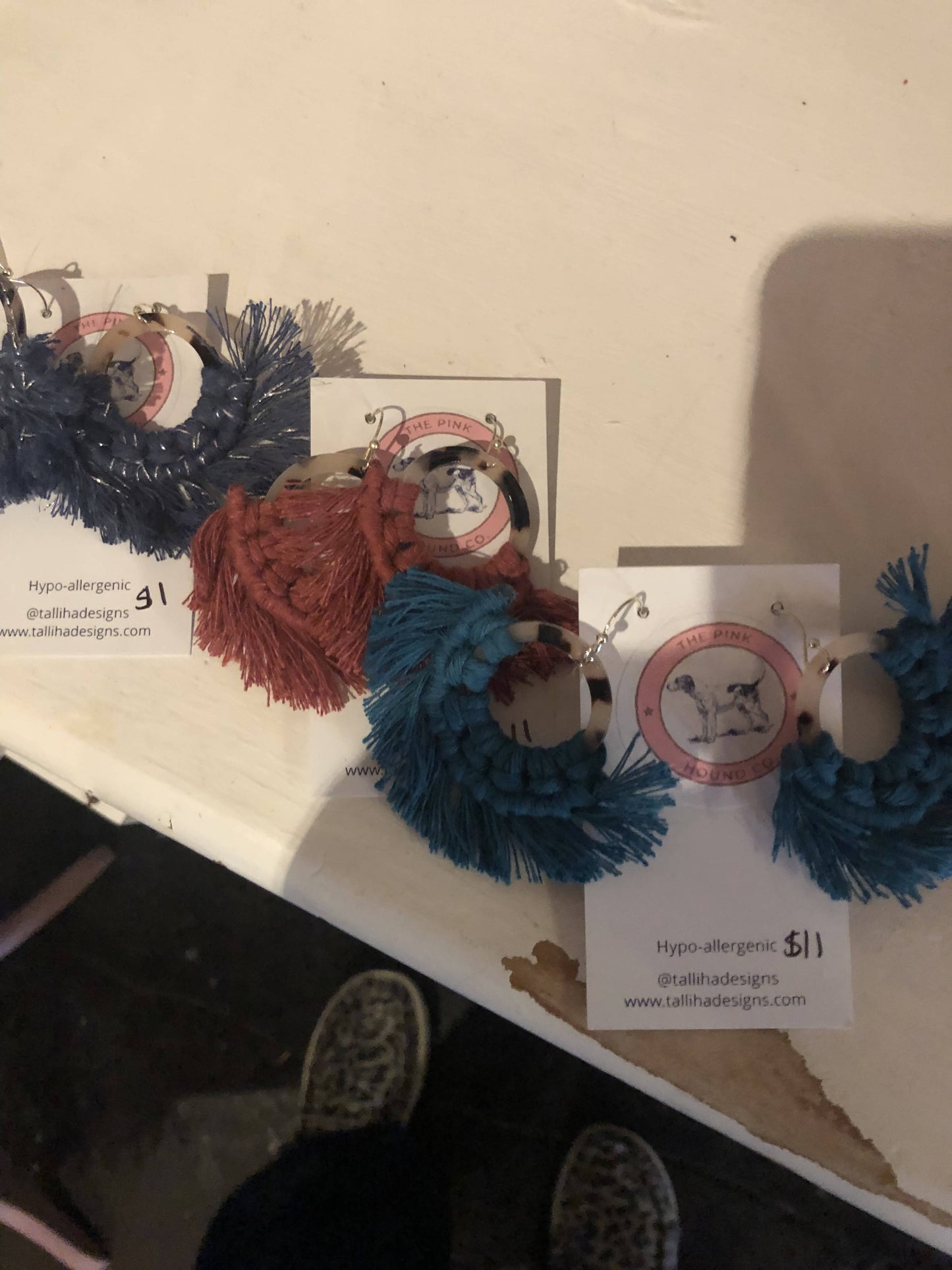 Macrame Earrings Navy