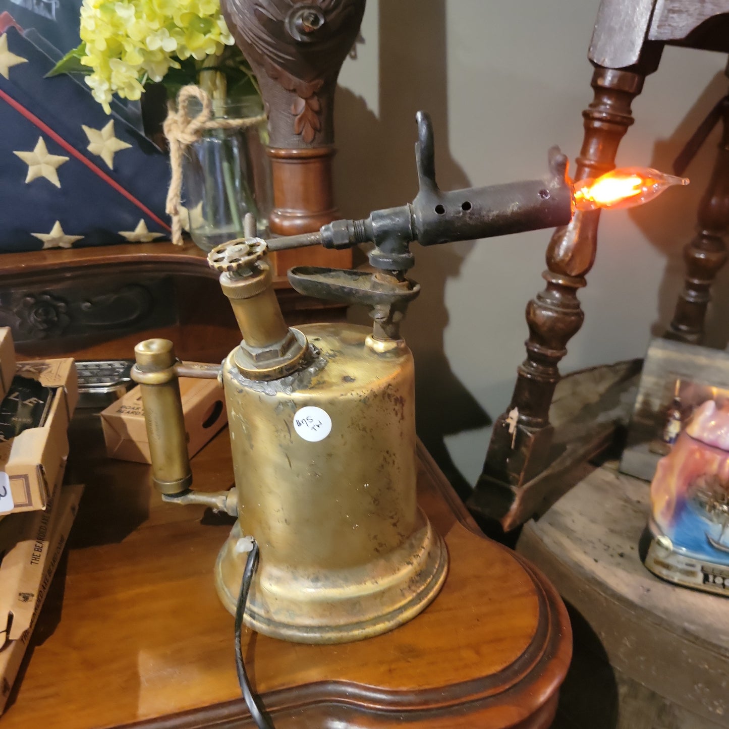 Steampunk Gasoline Blowtorch Lamp