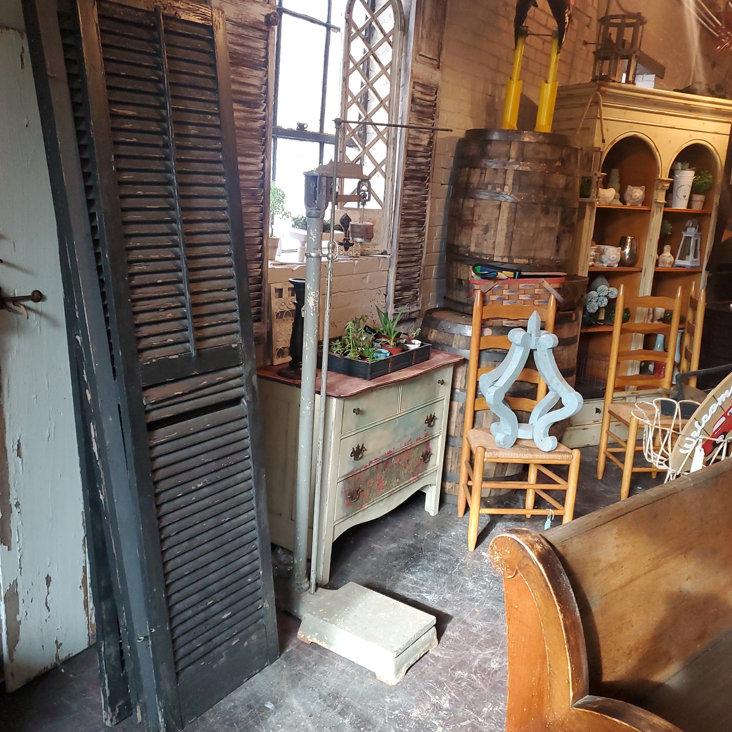 Antique black shutters