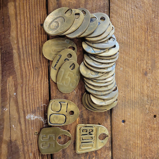 Antique Brass Cattle Ear Tags