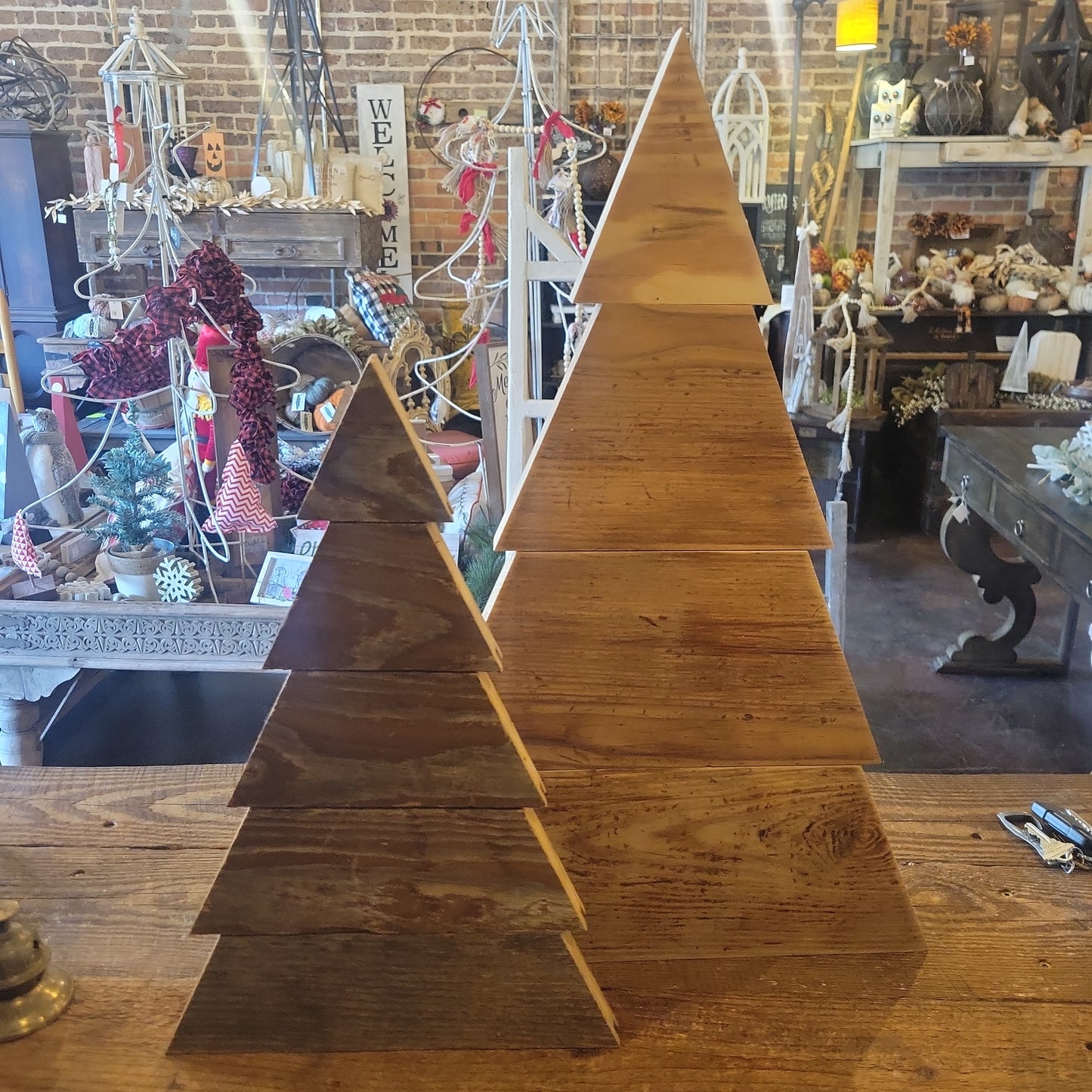Christmas Tree Silohettes-Reclaimed Lumber