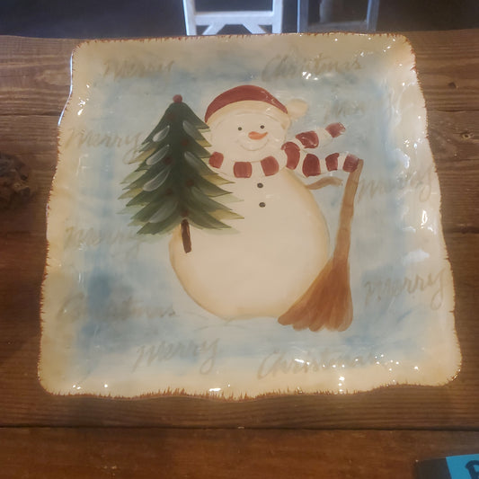 A snowman plate