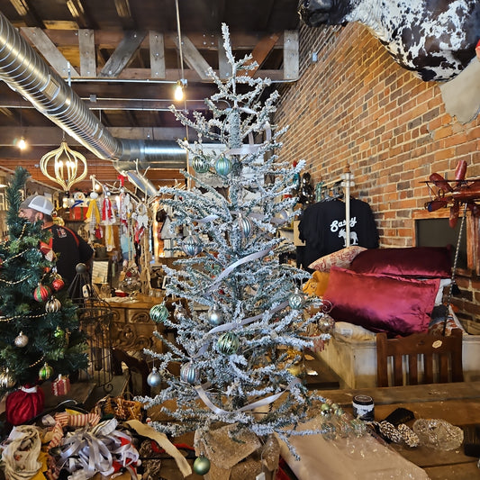Christmas tree with lights and decorations