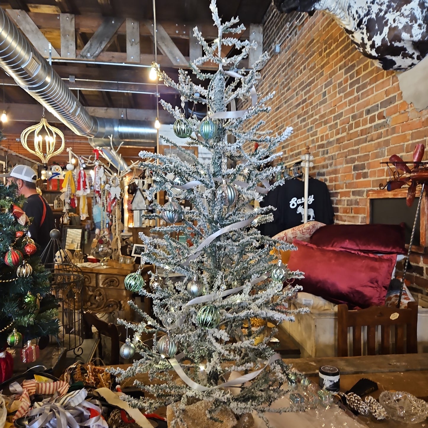 Christmas tree with lights and decorations