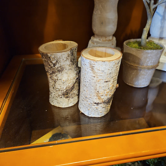 Birch tealight holder
