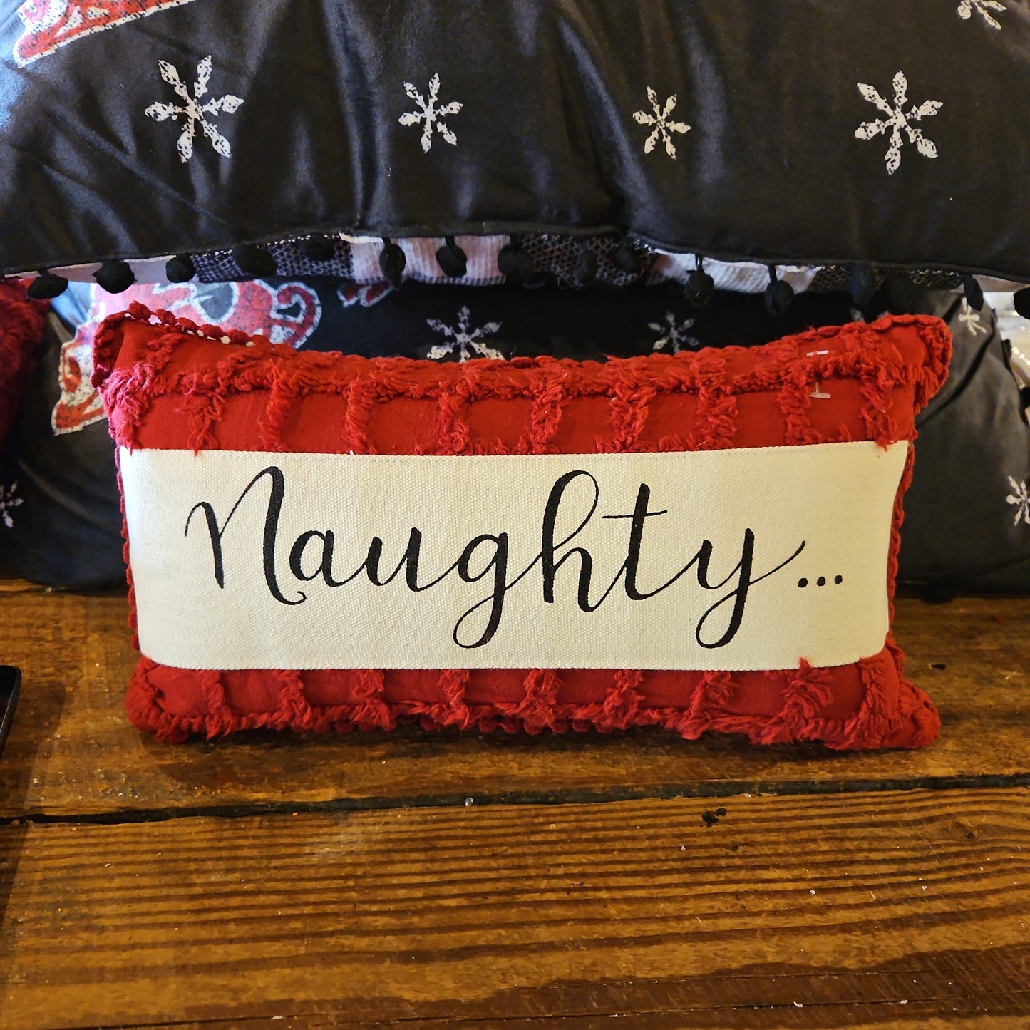 Nughty/nice pillow