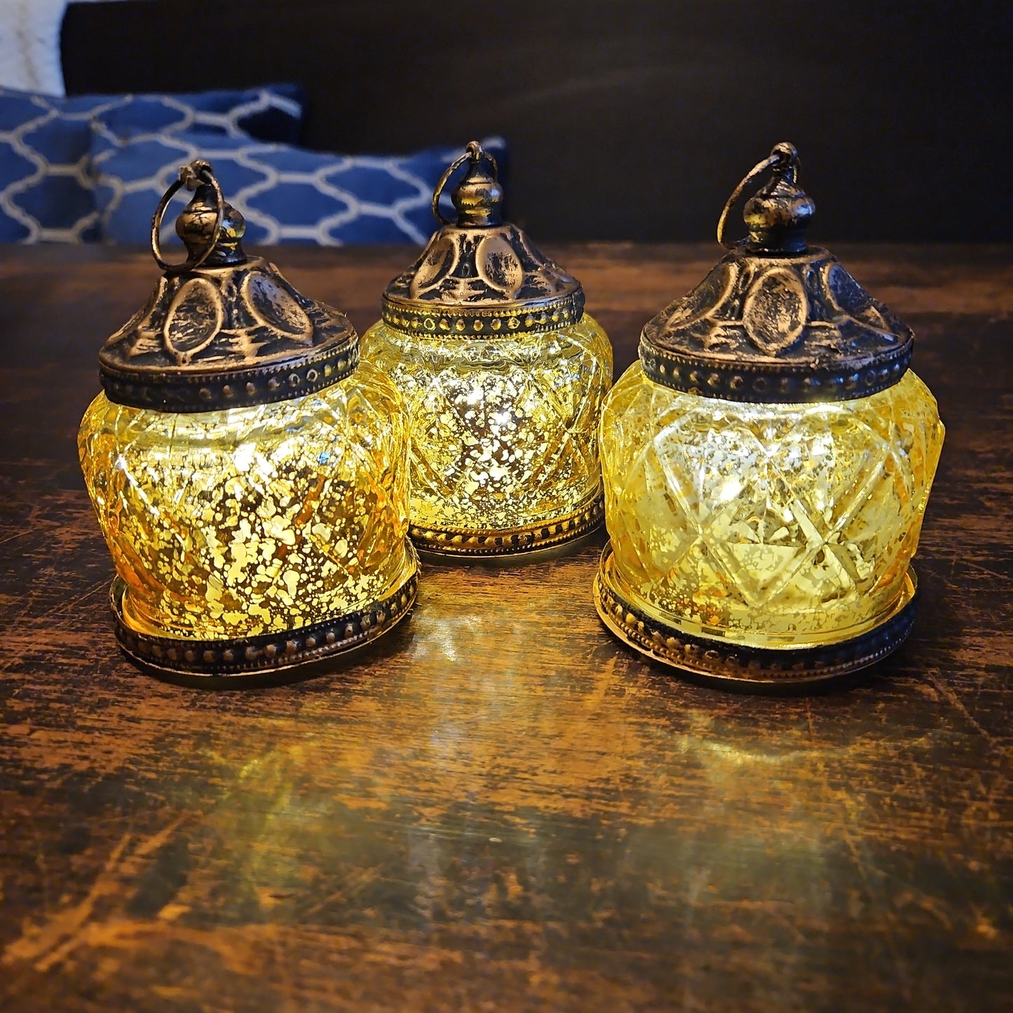 Mercury glass lantern