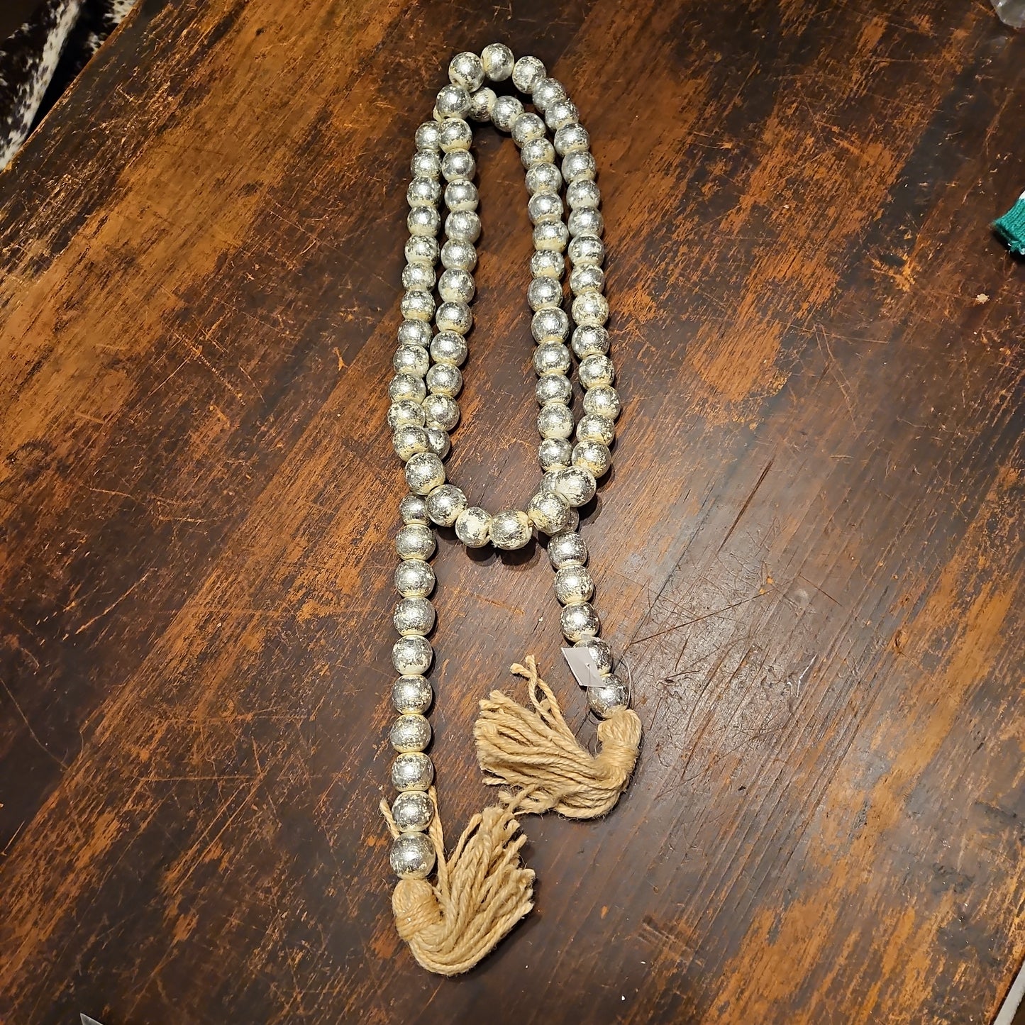 Silver foil oversized beads