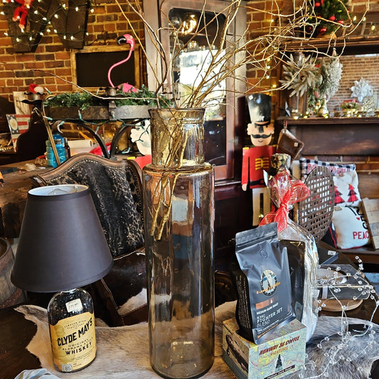 Amber vase with gold branches