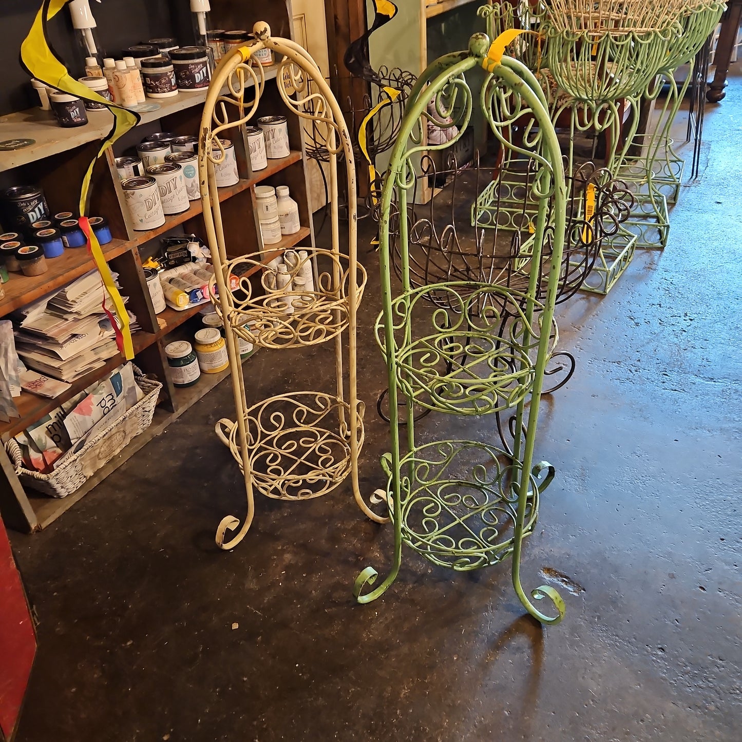 Two tiered wrought iron planter