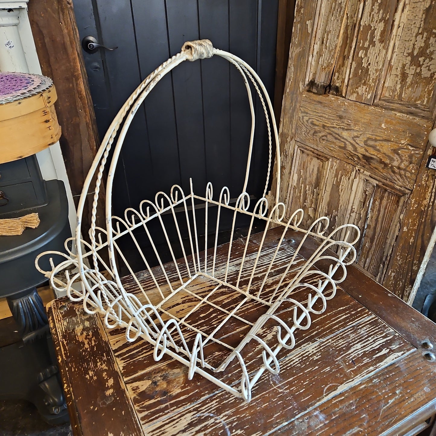 Large  wrought iron basket
