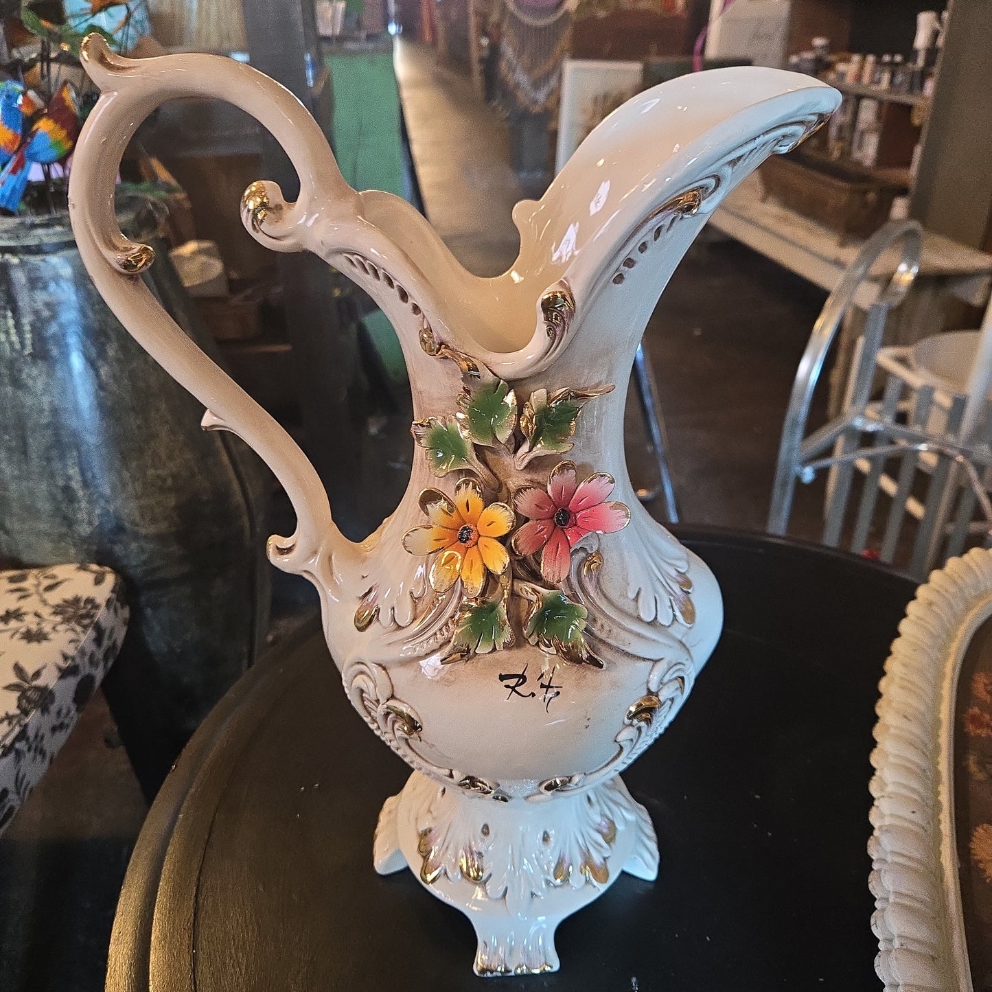 Italian Porcelain Pitcher (signed)