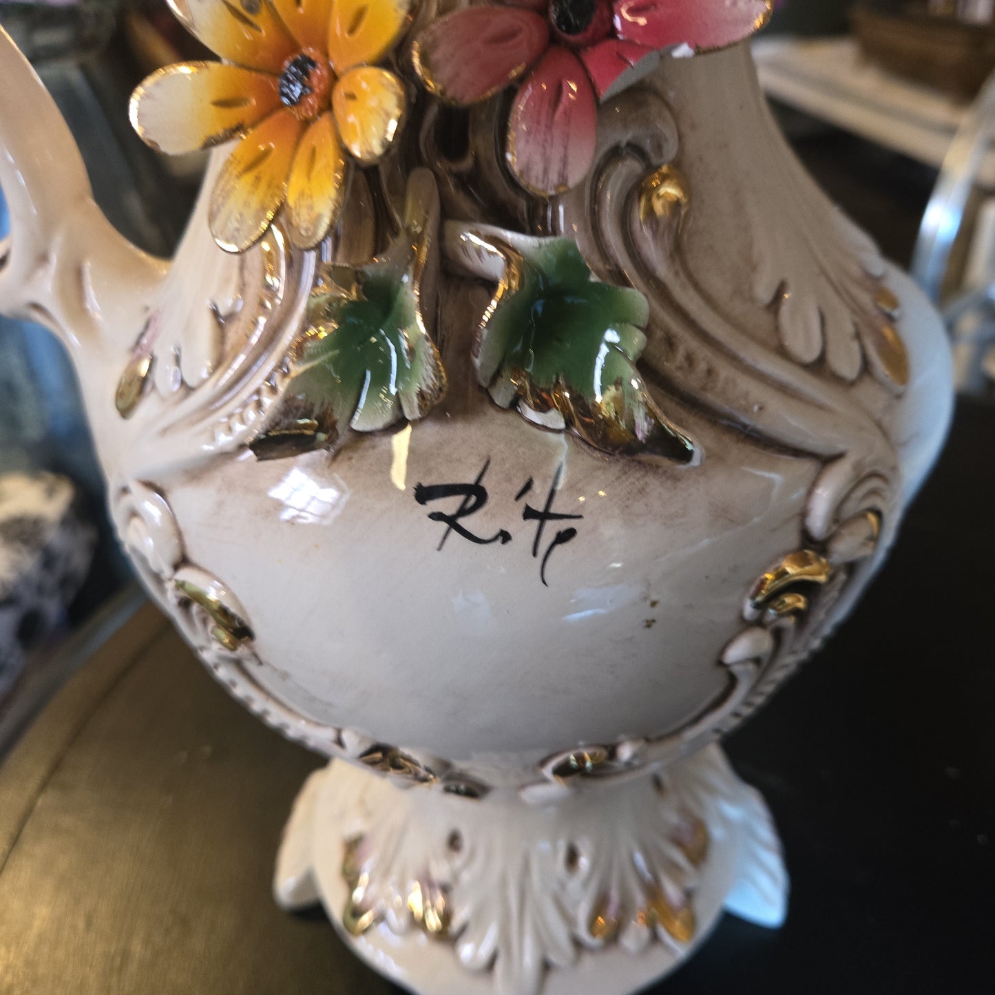 Italian Porcelain Pitcher (signed)