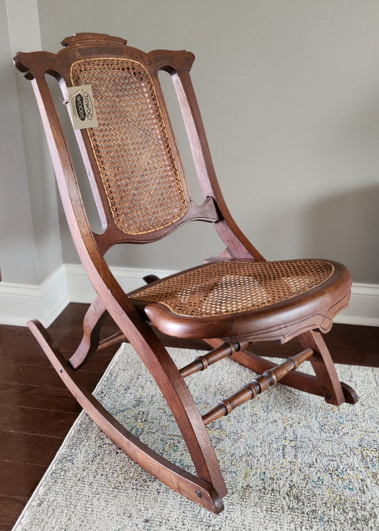 Antique Folding Wooden Rocking Chair