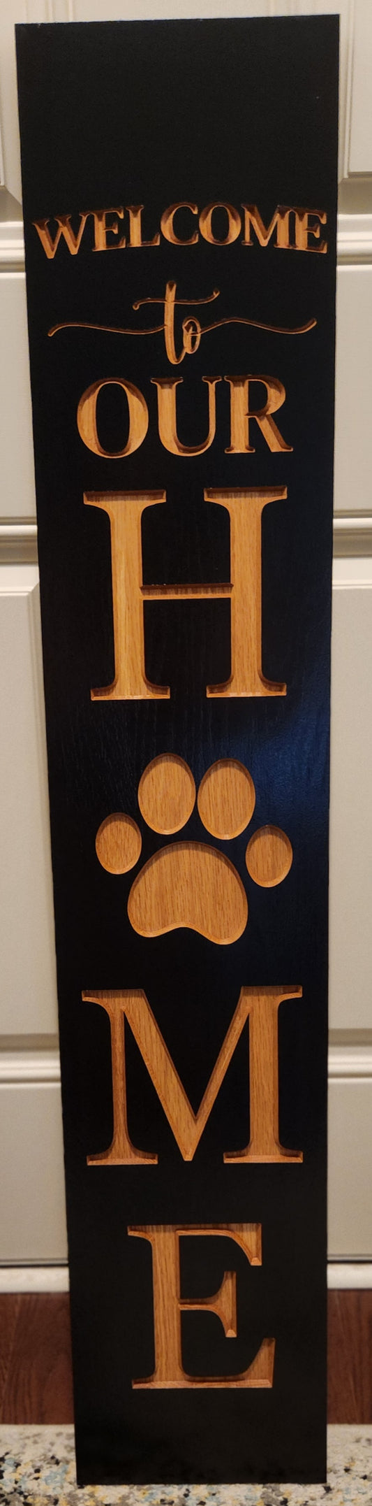 Paw Print Welcome Porch Leaner