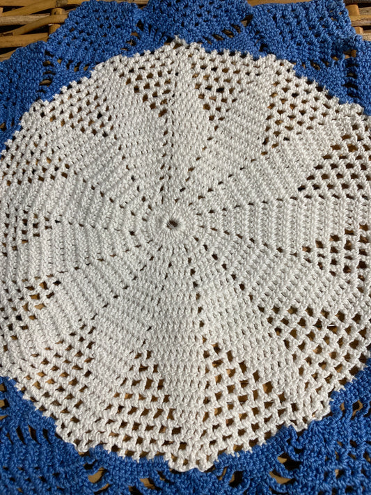 Blue Edge Doily