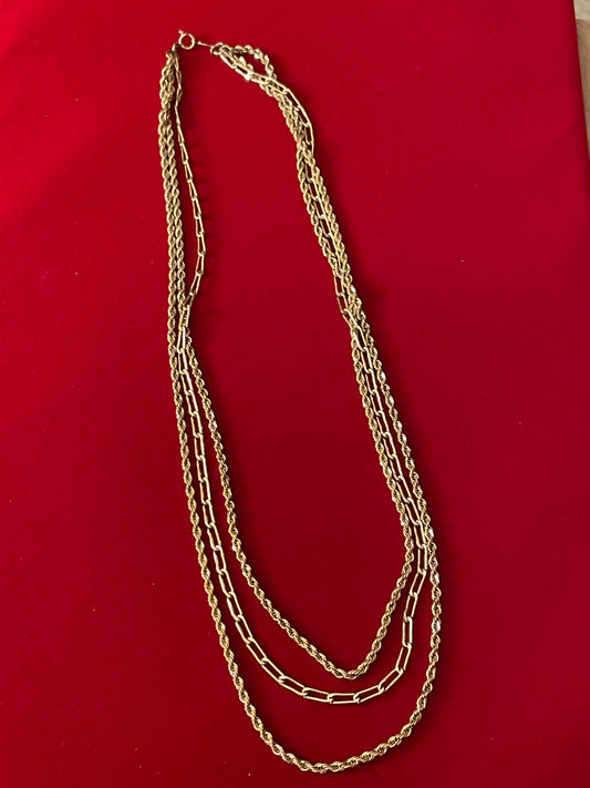 Jewelry=gold tone sterling silver necklace