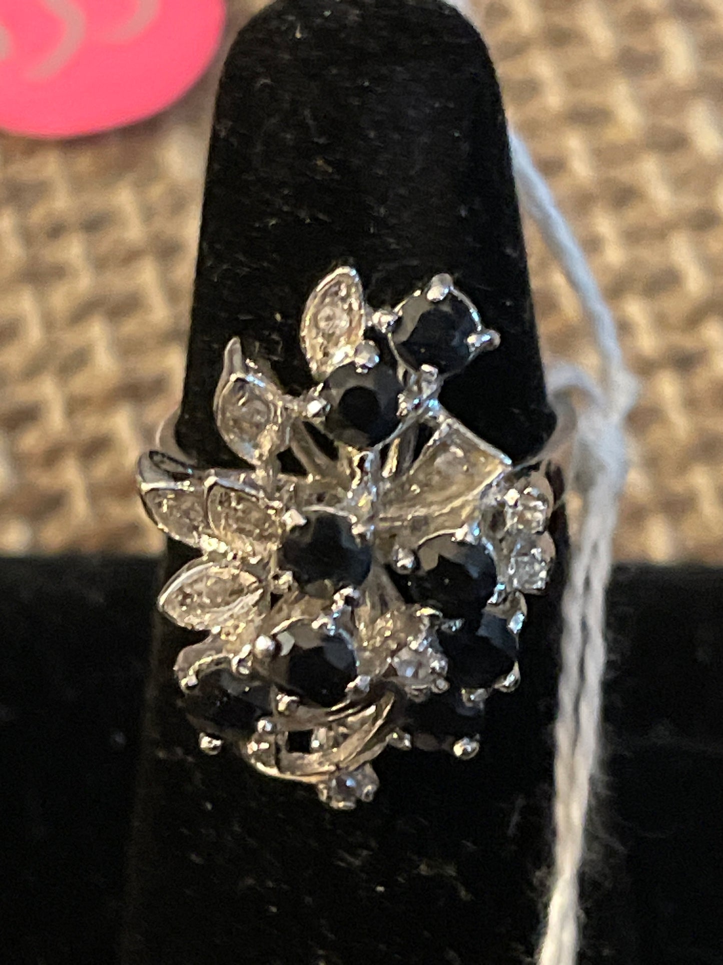 Jewelry=sterling Rhinestone ring
