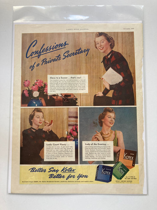 1939 Kotex Ad