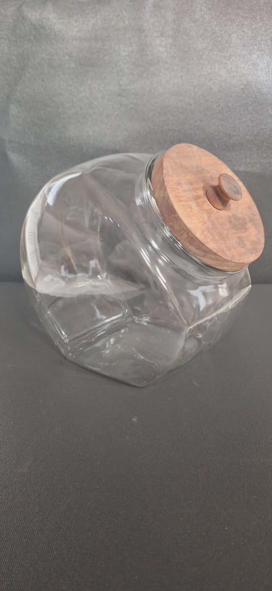Cookie Jar with Wood Lid