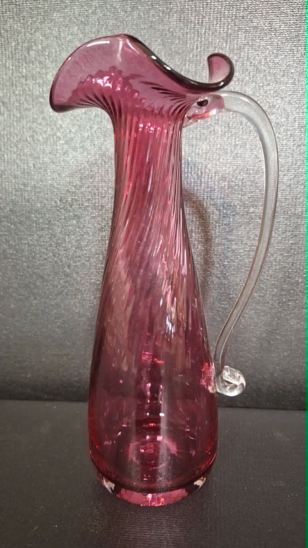 Cranberry 7 1/2" Fluted Pitcher