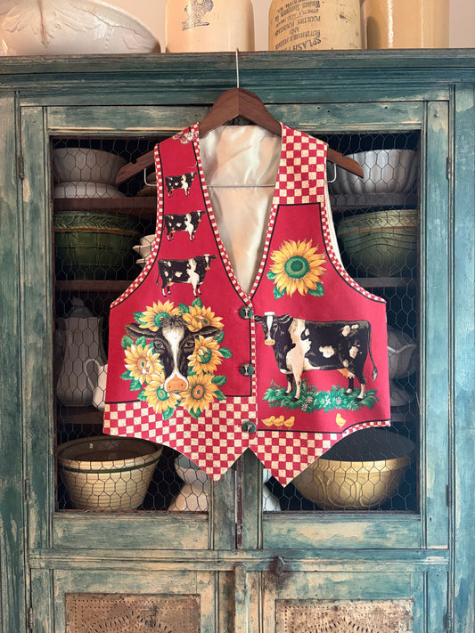 Vtg. Cow Vest