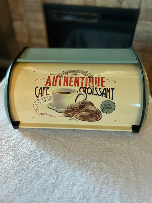 Teal Metal Bread Box