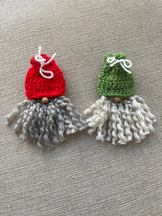 Crocheted Gnome ahead Ornament