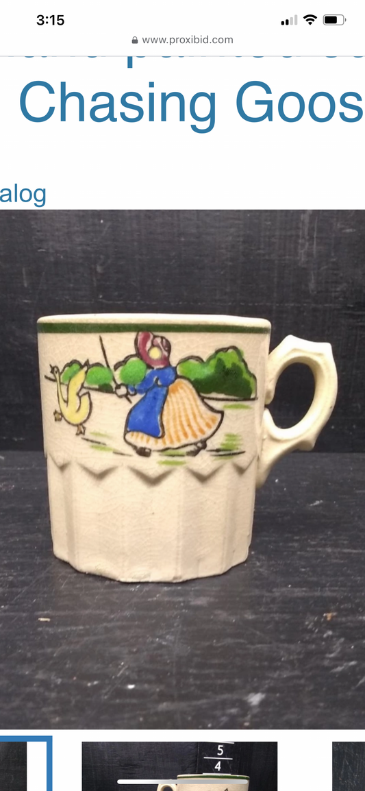 Antique hand-painted children’s mug