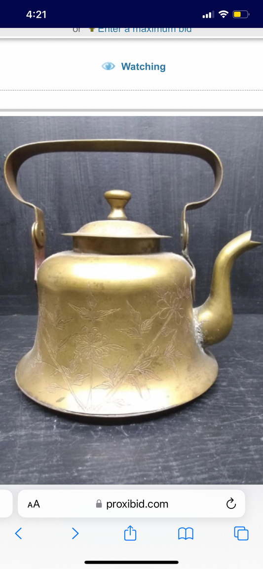Antique 1800’s Brass Tea Kettle