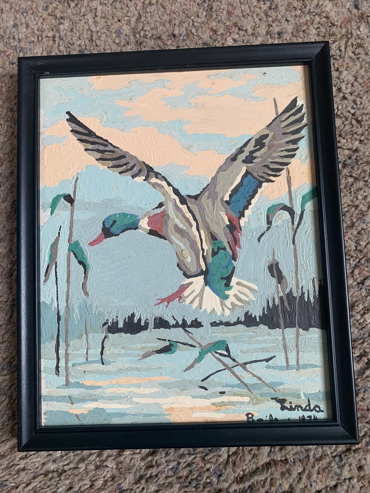 Vintage Paint By Number Flying Ducks