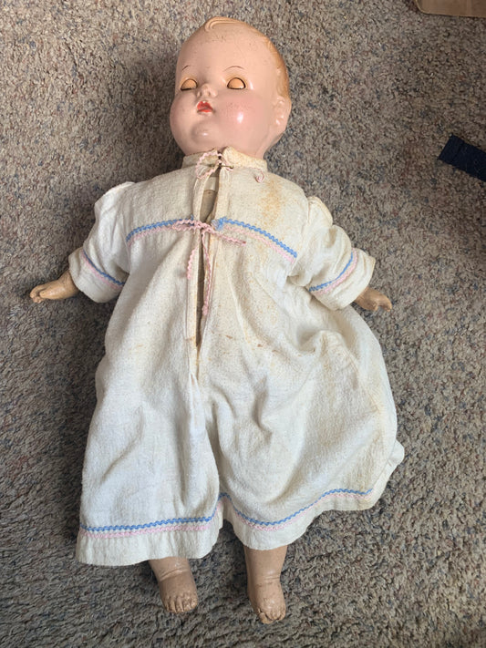 Vintage Composition Doll with Blue Tin Eyes