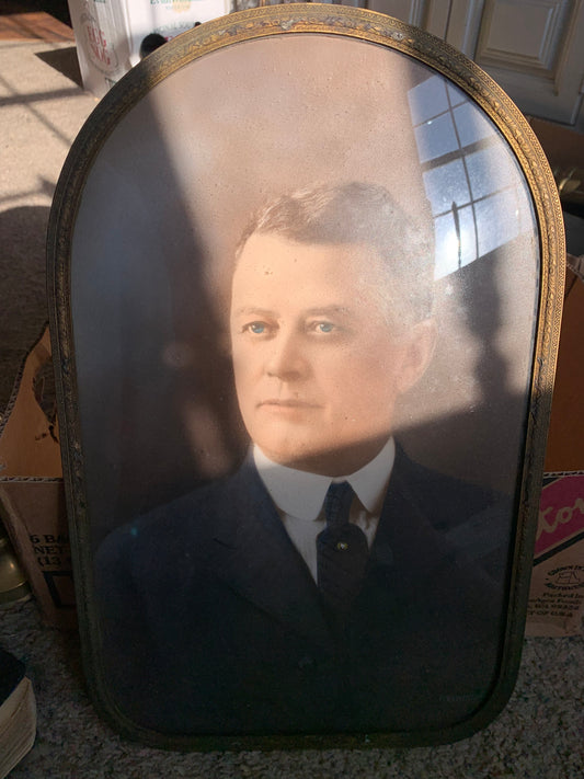 Vintage Colorized Print with Bubble Frame