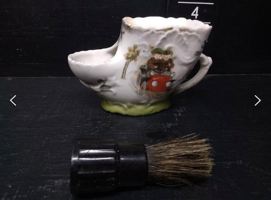 Vintage hand painted shaving skuttle mug