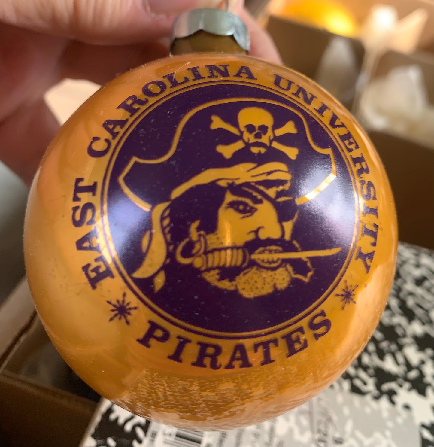 Vtg Glass East Carolina Christmas Ornament