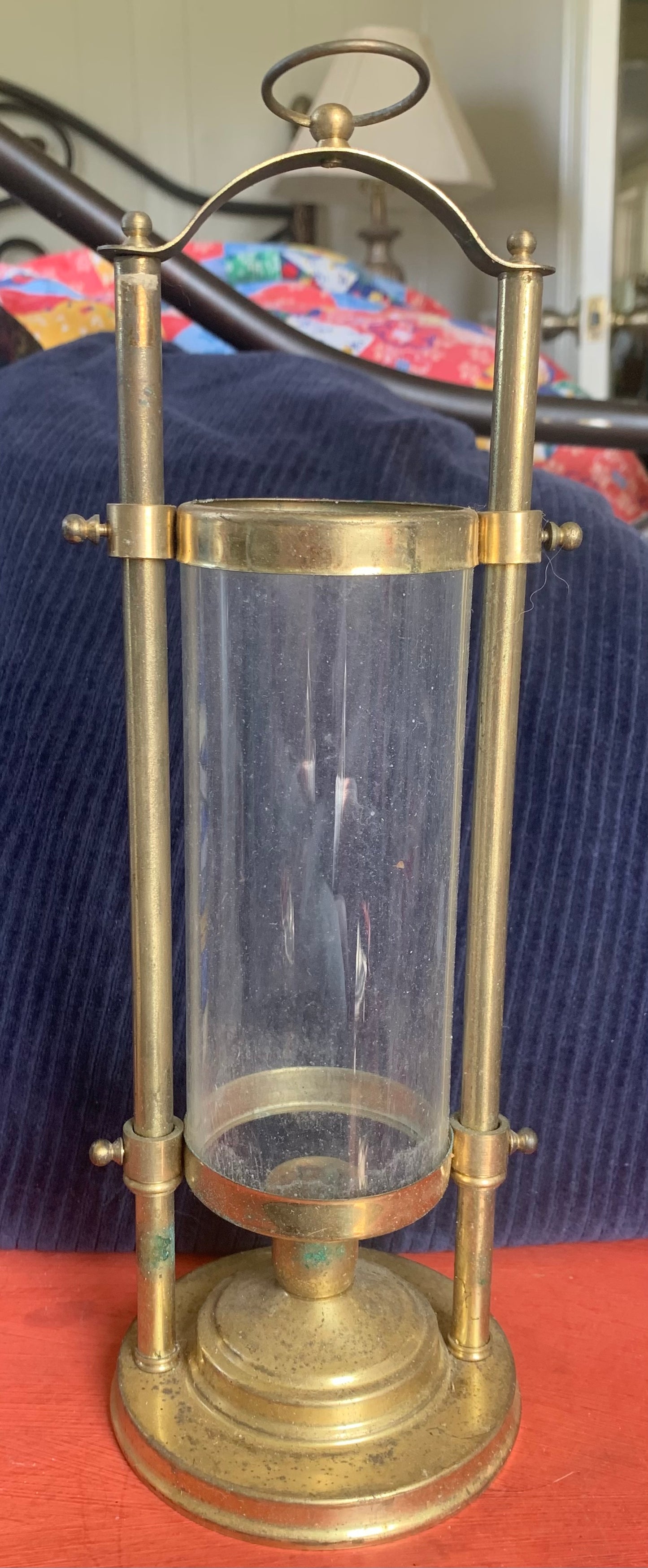 Vintage Brass Ship/Train Lantern Candleholder