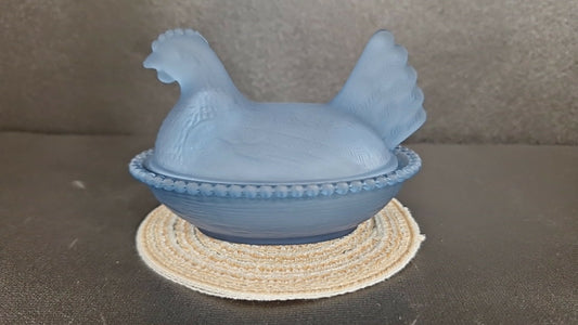 Import Frosted Blue Hen on Nest