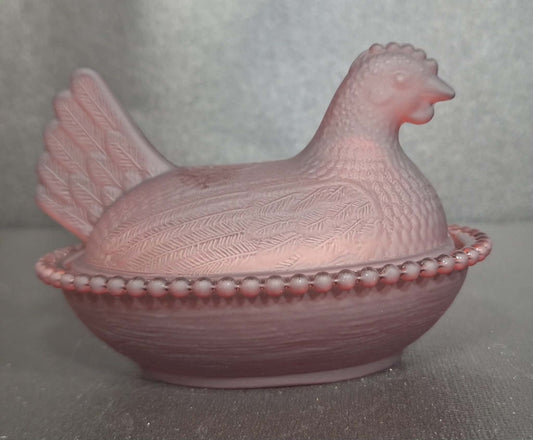 Import Frosted Coffee Hen on Nest