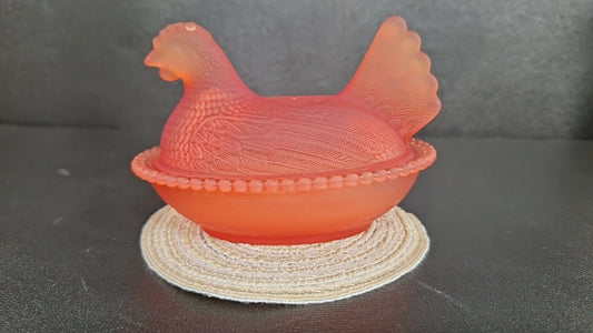 Import Matte Orange Hen on Nest