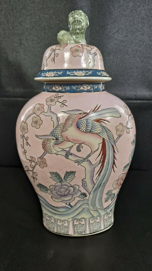 Japanese Porcelain Macau Decorated Temple Jar
