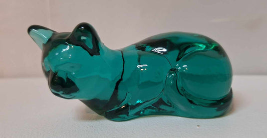 Mosser Teal Laying Cat