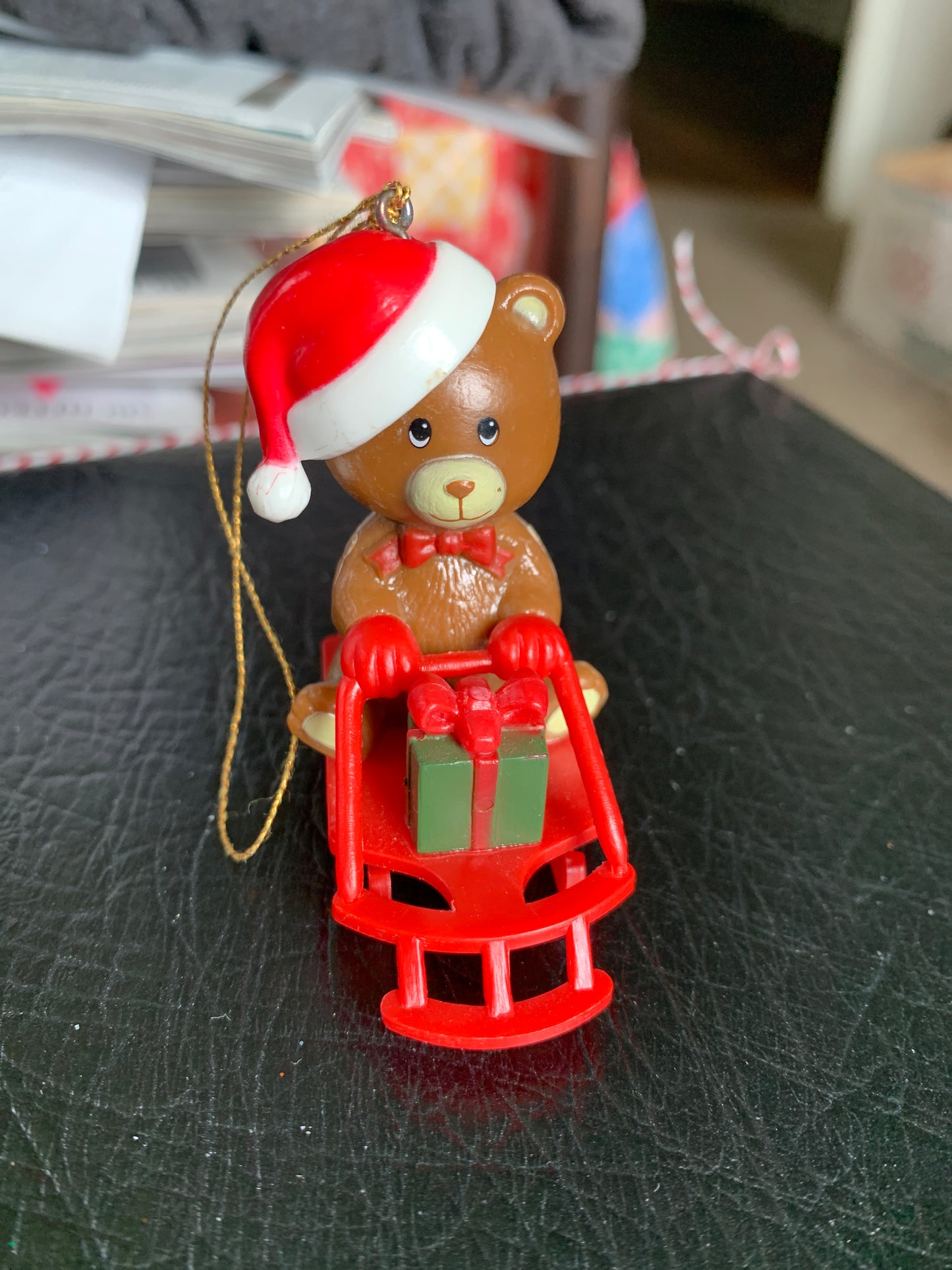 Christmas Bear on Sled Ornament