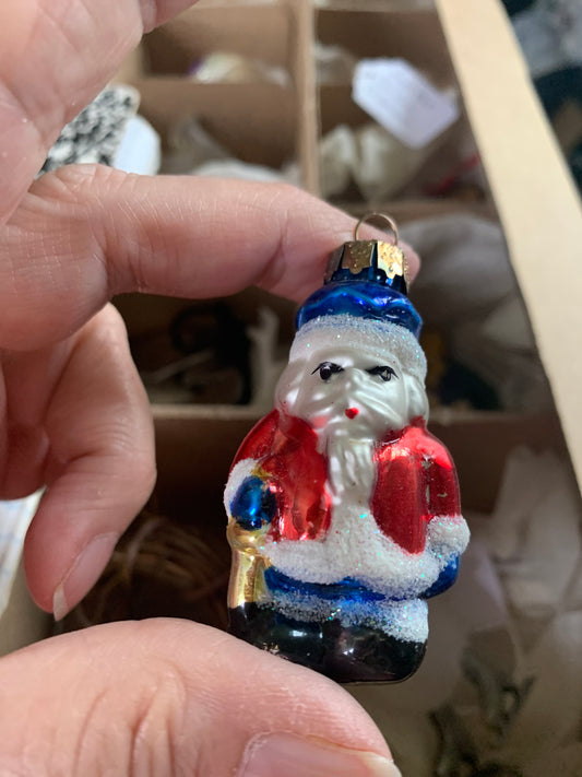 Patriotic Santa Mercury Glass Christmas ornament