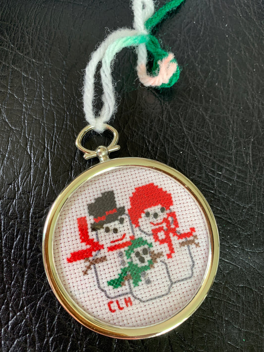 Handmade snowman Christmas Ornament