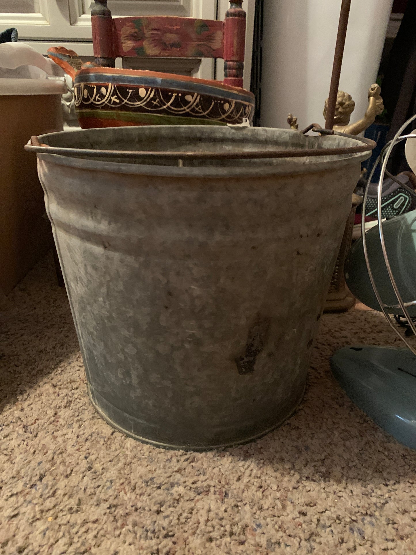 Vintage Galvanized Farm Pail