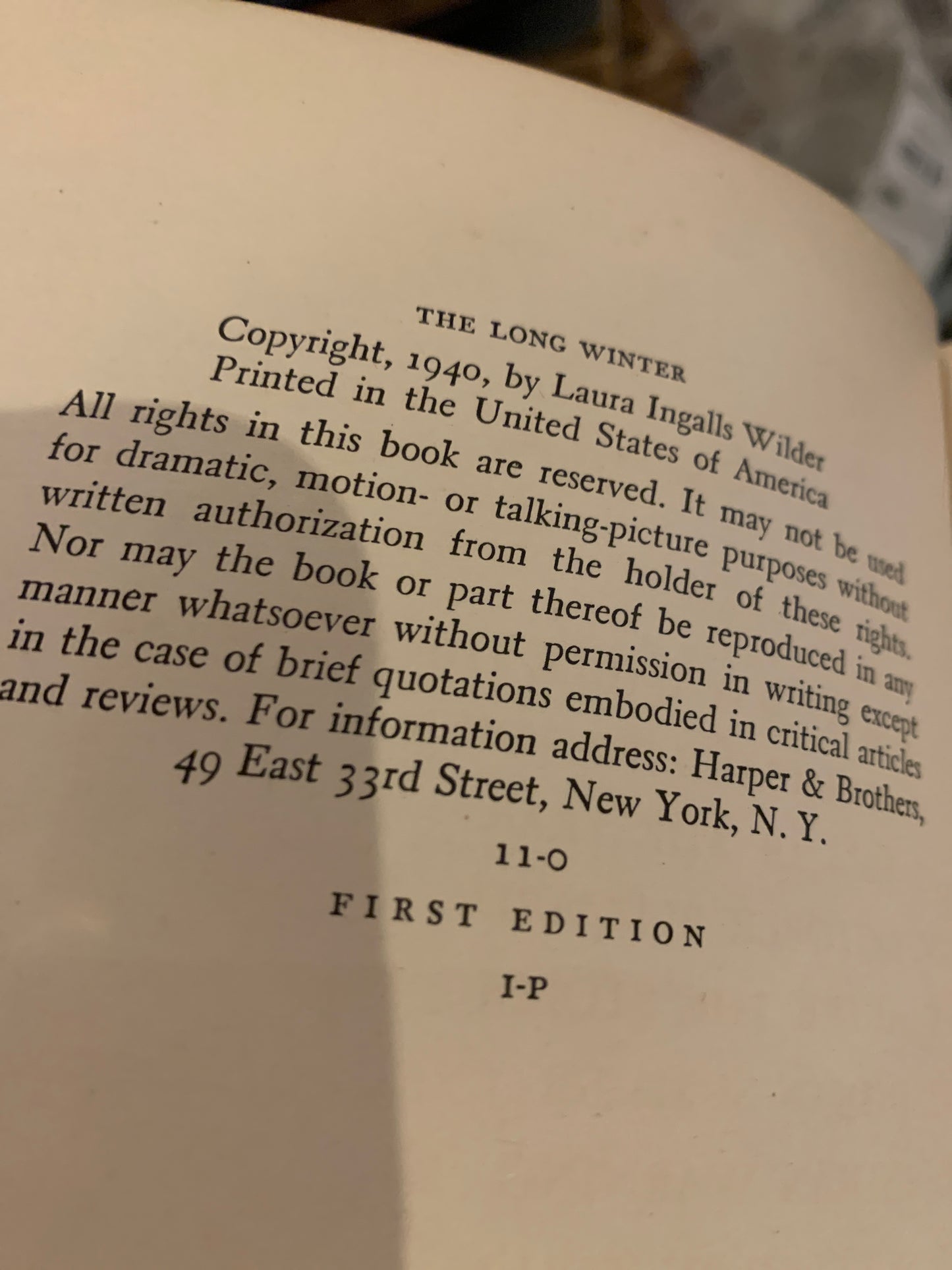 Book, Long Winter
