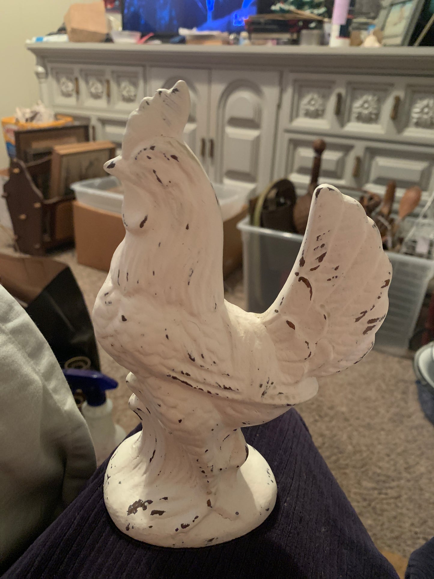 White Distressed Rooster