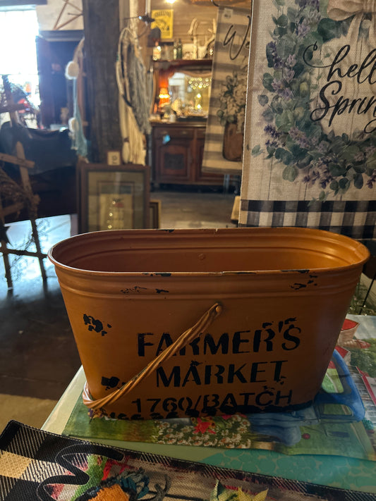 Farmers Market Metal Bucket