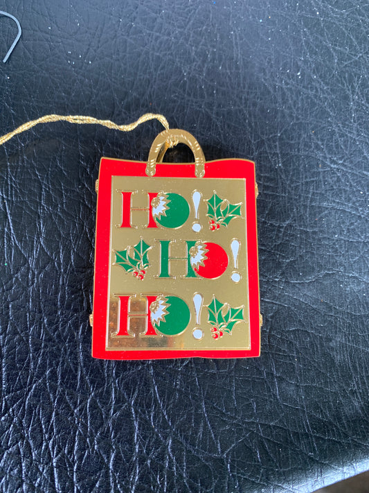 Vintage Baldwin Brass Holiday Shopping Bag Ornament